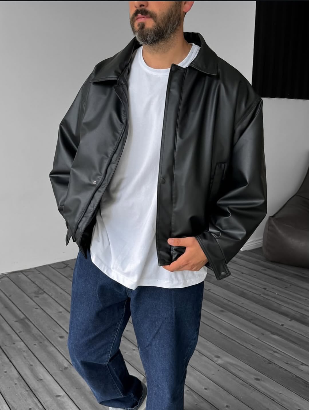 Vintage Black Leather Jacket - Classic Collection