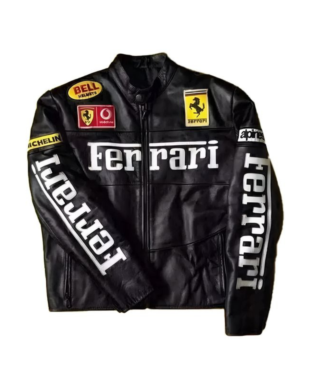 FERRARI BLACK VINTAGE LEATHER JACKET